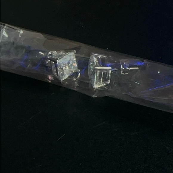 Silver Square Moissanite Earrings